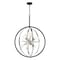 Vaxcel Estelle 26.75-in Polished Nickel and Black Mid Century Modern 6 Light Globe Sputnik Hanging Ceiling Pendant Chandelier P0342 - alternate 1